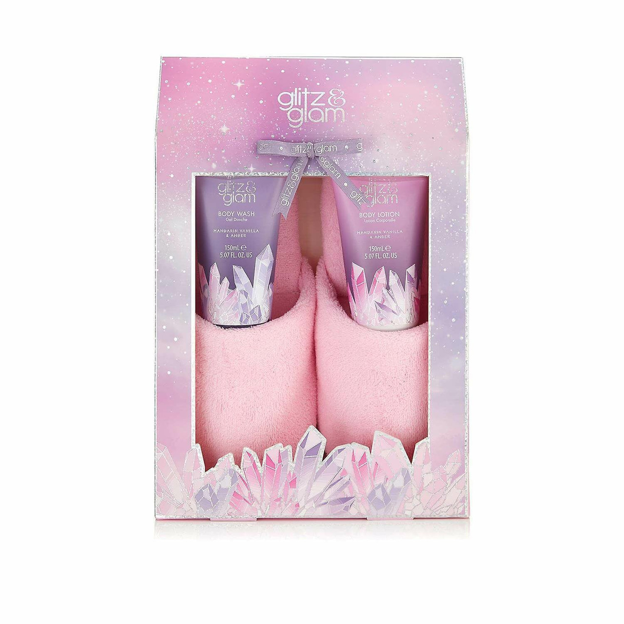 Glitz & Glam zapatillas +150 ml de gel de baño + 150 ml de loción corporal