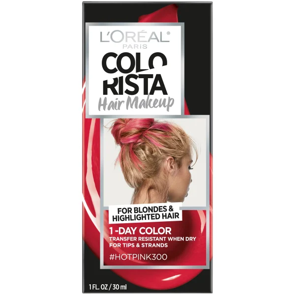 L'Oreal Paris Colorista Hair Makeup 1-Day Hair Color Hot Pink cabellos ...
