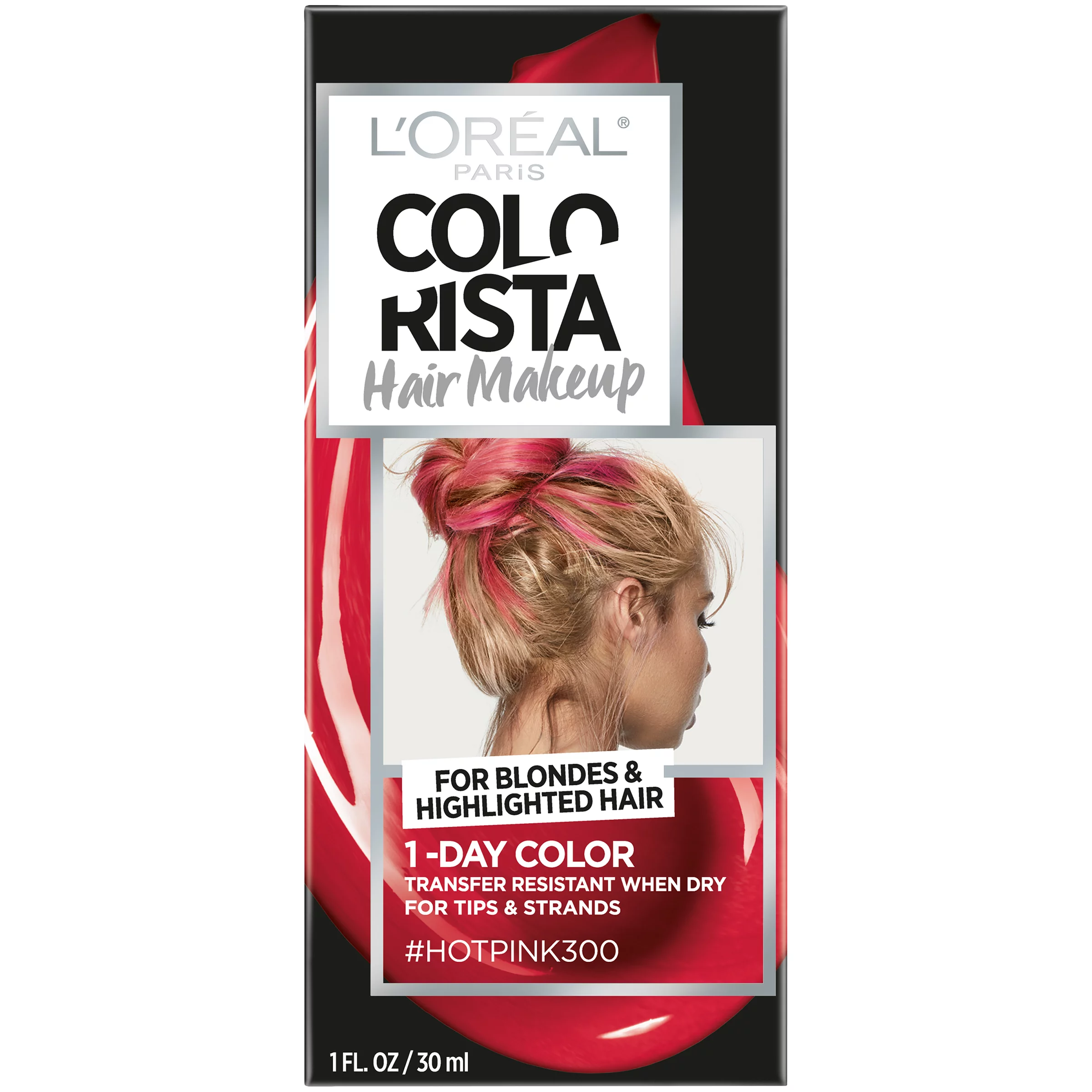 L’Oreal Paris Colorista Hair Makeup 1-Day Hair Color Hot Pink cabellos rubios