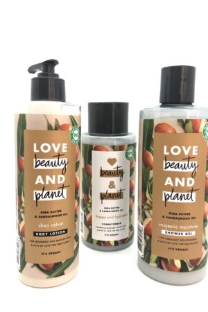 Love Beauty and Planet pack de la gama Manteca de Karité y Sándalo